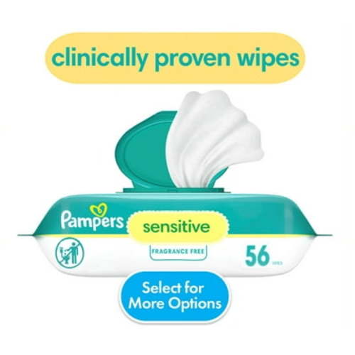 Pampers Sensitive Hypoallergenic Unscented Baby Wipes, 1-Pack 84 Wipes