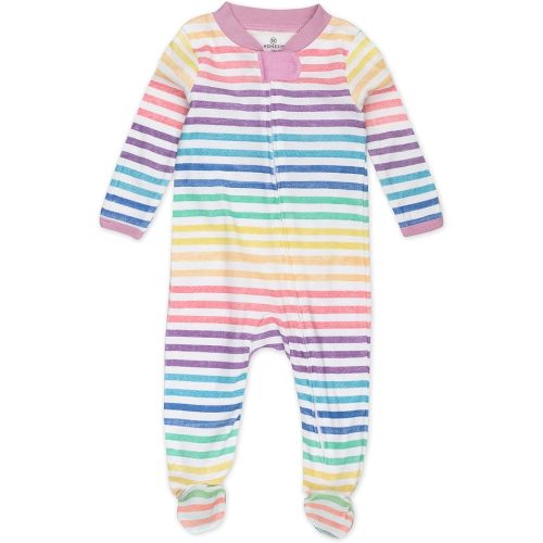 HonestBaby Sleep & Play Footed One-Piece Pajama Sleeper 100% Organic Cotton, Baby Girls