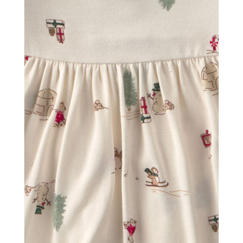 Baby Girl North Pole PurelySoft™ Long-Sleeve Bodysuit Dress - Cream | Carter's