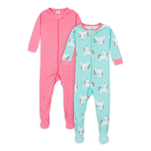 Gerber Baby & Toddler Neutral Snug Fit Footed Cotton Pajamas, 2-Pack, Sizes 0/3 Months - 5T