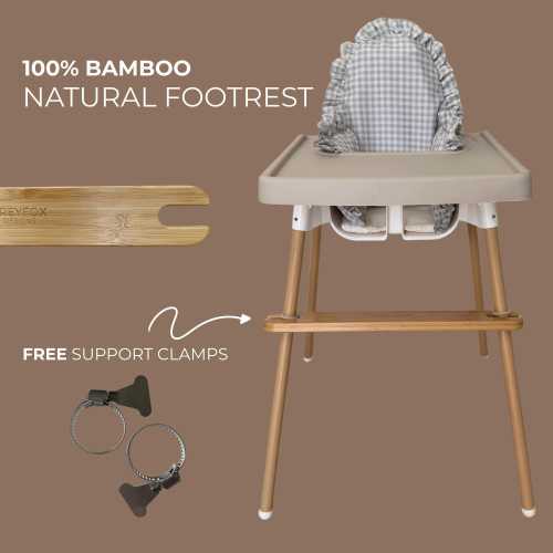 IKEA Adjustable natural bamboo footrest | Antilop highchair wooden look footrest | Adjustable toddler and baby highchair footrest |