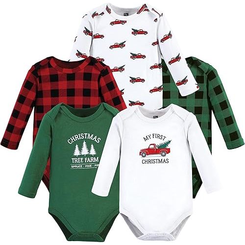 Hudson Baby unisex-baby Cotton Long-sleeve Bodysuits