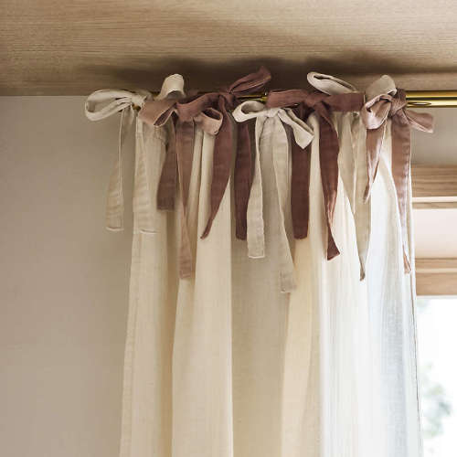 Natural Tie 100% Organic Cotton Muslin Kids Curtain Panel 44"x96"
