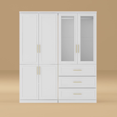74.8"H Modular Armoire&Wardrobe Storage Closet Cabinet Organizer White