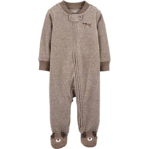 Dog 2-Way Zip Heathered Sleep & Play - Brown - NB