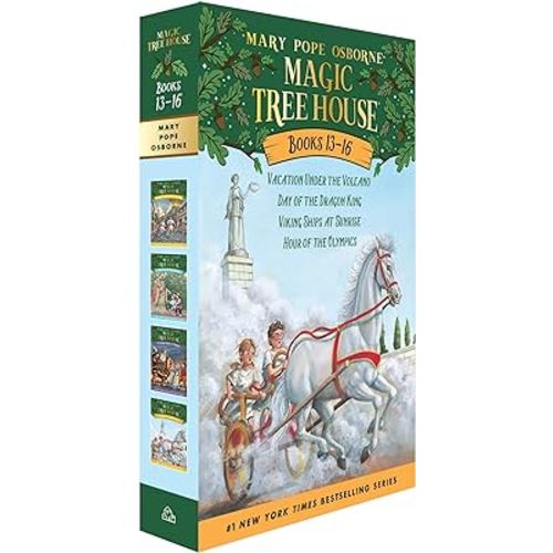 Magic Tree House Boxed Set, Books 13-16: Vacation Under the Volcano, Day of the Dragon King, Viking Ships at Sunrise, and Hour of the Olympics