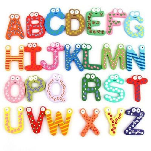 Zummy Wooden Magnetic Block With 26 Pcs Letters And 15 Pcs Number