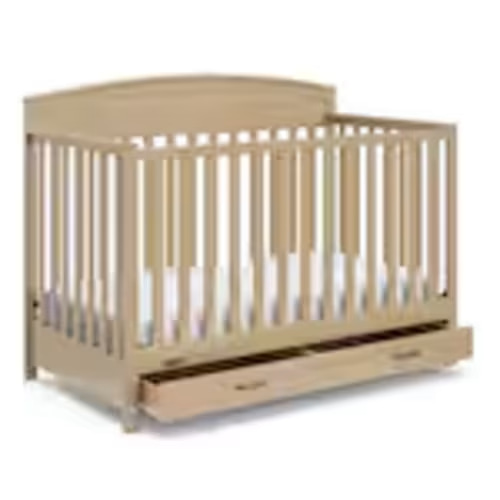 Graco Benton 5-in-1 Convertible Crib with Drawer - Driftwood | The Home Depot Canada