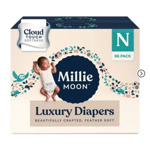 Millie Moon Luxury Diapers - Newborn - 96ct