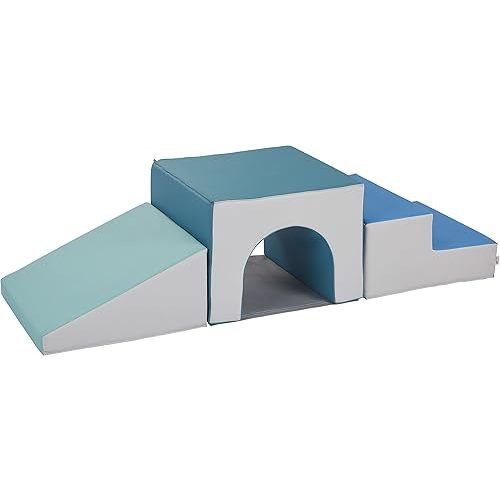 ECR4Kids SoftZone Single Tunnel Climber, Toddler Playset, Contemporary, 3-Piece