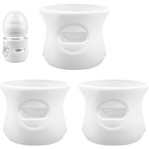 3 Pack Silicone Sleeves for Avent Natural Glass Baby Bottles, Anti Breakage Baby Bottle Holder, Compatible Baby Bottle, BPA Free (4 Ounce)
