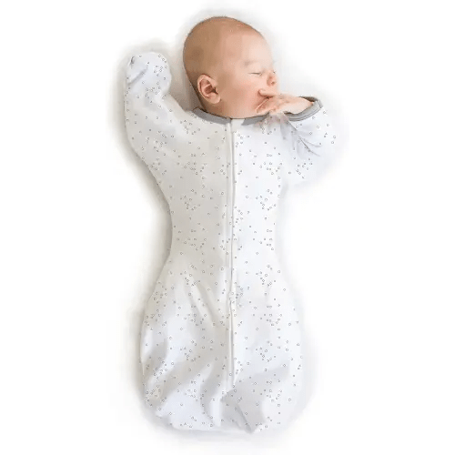 Amazing Baby Transitional Swaddle Sack, Arms Up Half-Length Sleeves & Mitten Cuffs, Swaddle for Newborn Transition to Baby Sleep Sack Wearable Blanket, Small, 0-3 month, 6-14 lb, Sterling Confetti