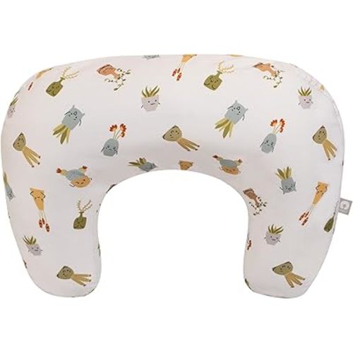 Boppy Nursing Pillow, Tan Happy Houseplants, Larger, More Supportive Pillow for Breastfeeding and Bottle Feeding; Firmer Fill, Higher Lift, Larger Area Than Original Nursing Pillow; JPMA Certified