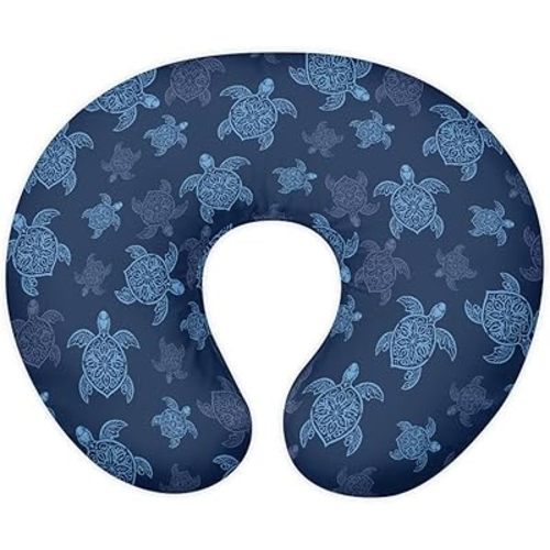 Nursing Pillow Original Support, Blue Turtle Nursing Essentials for Bottle and Breastfeeding, with Removable Nursing Pillow Cover, Machine Washable