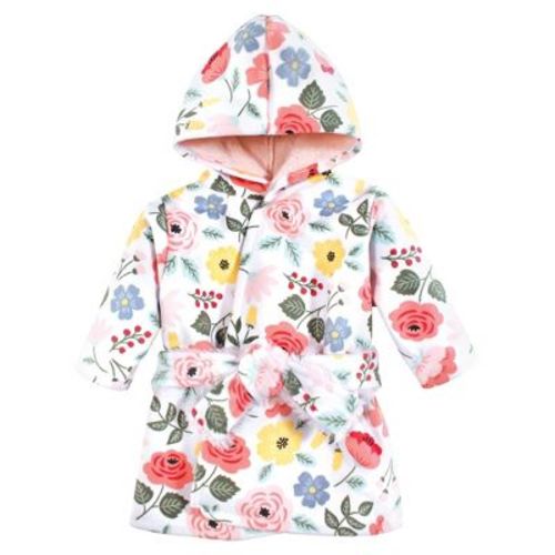 Hudson Baby Girls Mink with Faux Fur Lining Pool and Beach Robe Cover-ups, Modern Botanical, 0-6 Months