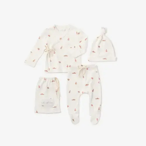 Fox Printed Organic Cotton Layette Set – Elegant Baby
