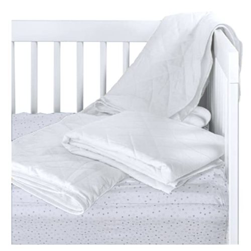 Waterproof Crib Flat Mattress Pad by QuickZip - 100% Cotton White - Luxuriously Soft! Pairs Perfectly with QuickZip Crib Zip-On Sheets