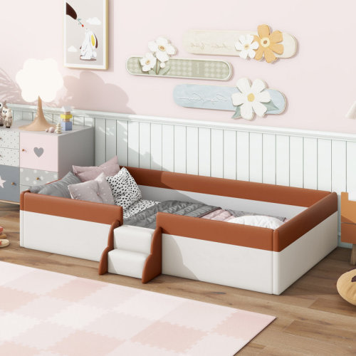 Harper&Bright Designs Floor Upholstered Bed With Stairs & Reviews | Wayfair