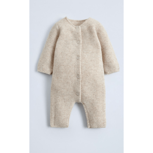 WOOL AND CASHMERE BLEND JUMPSUIT - Sand / Marl | ZARA United States, 0-3mo or 3-6mo