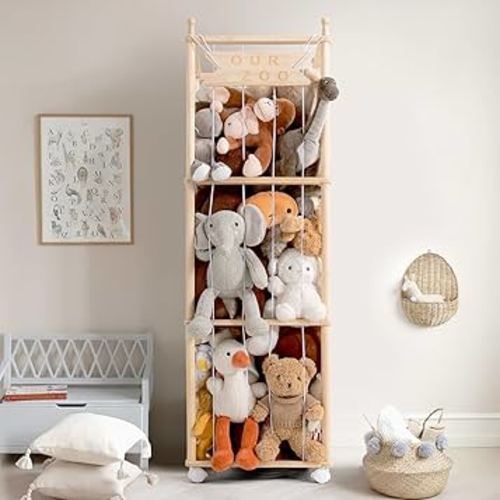 Amazon.com: Mloong Stuffed Animal Storage, Wood Stuffed Animal Zoo Storage,Space Save Toy Organizer, Extra Large Capacity Plush Toy Cage,Stuffed Animal Holder,Gift for Nursery Playroom Kidroom Bedroom-54 inch : Baby