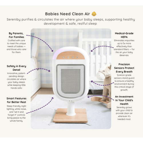 Sereniby Medical-Grade Nursery Purifier with SafeFlow™ Technology
