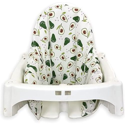 High Chair Cover for IKEA Antilop High Chair,Cotton Cover for Inflatable Cushion, Cushion Cover for High Chairs for Babies and Toddlers, High Chair Accessories, It is Only Cover! (Avocado)