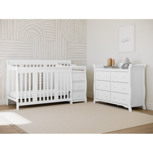 Portofino Convertible Standard Crib and Changer Combo Nursery Furniture Set