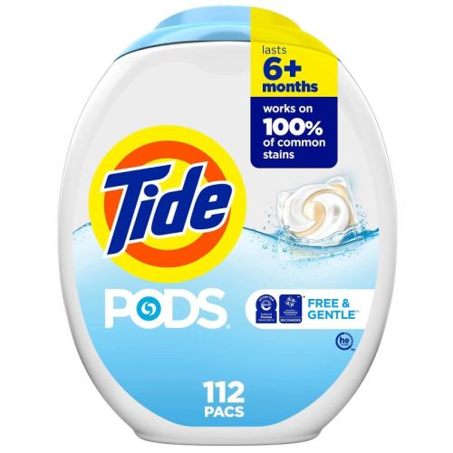 Tide Pods He Compatible Laundry Detergent Pacs - Free & Gentle - 89oz/112ct