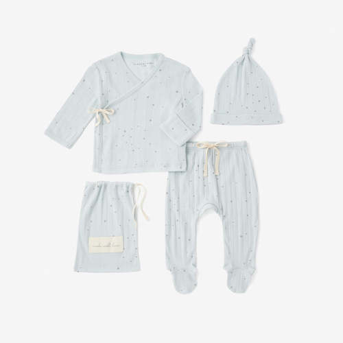 Blue Celestial Organic Cotton Ribbed Layette Set BLUE / NB