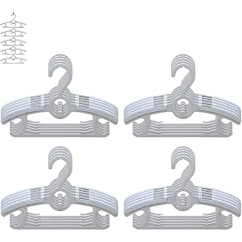 Baby Nursery Closet Hangers, Ultra Thin Non-Slip and Extendable Laundry Infant Pant Hanger for Newborn Clothes 20pcs11-14" Adjustable Children Coat Hanger for Girl Boy Toddler Kids Child