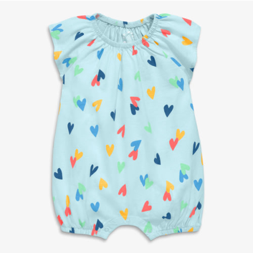 Baby flutter sleeve shortie in confetti hearts | Primary.com