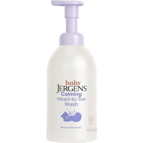 Jergens Baby Calming Head to Toe Foaming Wash, Baby Shampoo and Body Wash, Baby Shampoo Tear Free, Kids Foaming Body Wash, 18 Fl Oz