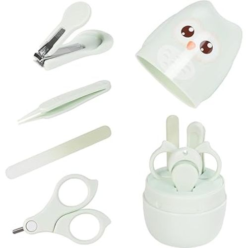 Baby Nail Clippers Care Set, Baby Nail Clipper Kit,Baby Manicure and Pedicure kit Baby Nail Clippers Scissor Baby Nail File & Tweezer for Baby Boy and Girl (Green)