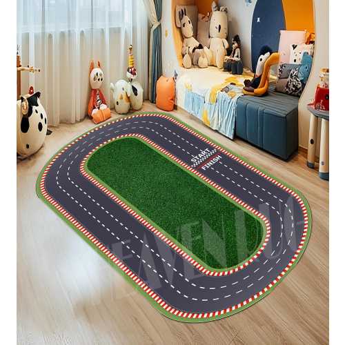 Race Track Rug, Racing Car Rug, Car Area Rug, Road Rug, Car Decor Rug, Playmat Cars ,Kids Room Rug, Play Mat, Race Design Rug, Race Oval Rug