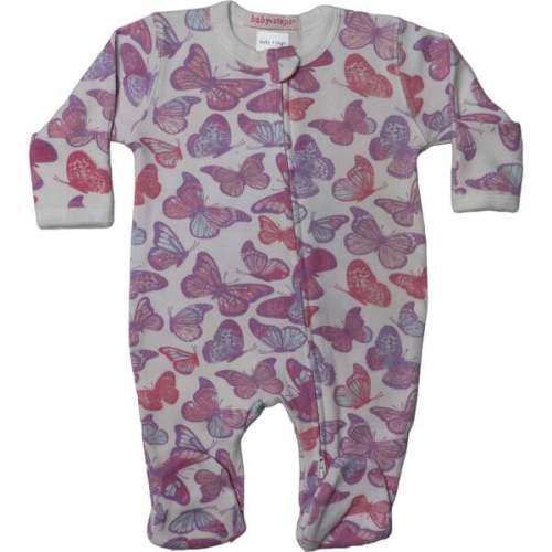 Baby Zipper Footie, Butterflies - Baby Steps Sleepwear | Maisonette