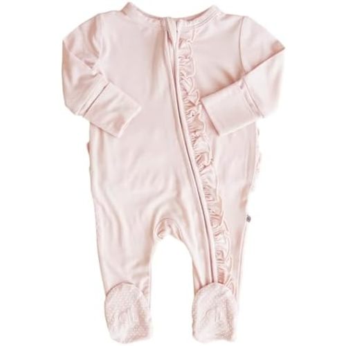 Caden Lane Zippered Baby Footie Pajamas, Soft Onesie Bodysuit with Feet & Double Zipper, Footed One-Piece Jumpsuit for Infant
