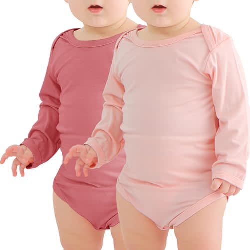 Jimonda Baby Rompers | Soft Summer Long-Sleeve Bodysuit for Newborns 0-24M | Breathable Infant Onesie with Snap Buttons