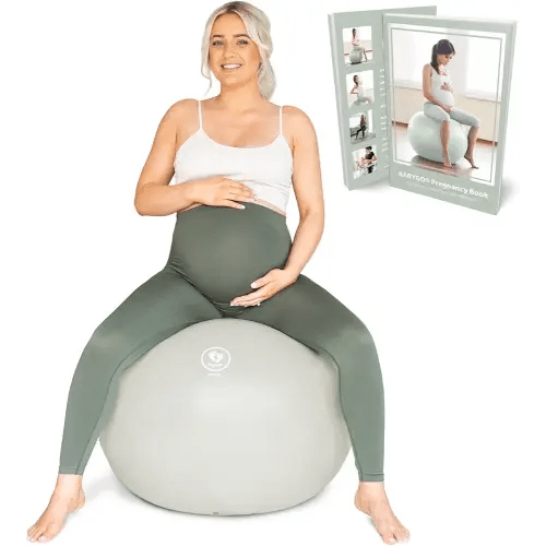 BABYGO® Birthing Ball for Pregnancy & Labor + Our Award Winning Book - Exercise, Birth & Recovery Plan, 5X Stronger Than a Yoga Ball with Eco Friendly Material
