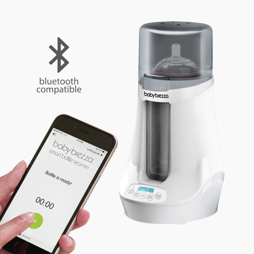 Baby Brezza Safe & Smart Bluetooth Connected Bottle Warmer - White On White