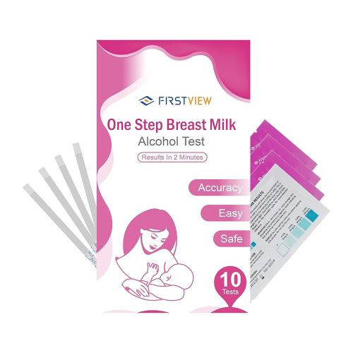 Alcohol Test Strips for Breastmilk,Detects Alcohol in 2 Mintues, High Sensitivity to 0.02%（20mg/dL, Simple Breastmilk Dip Test, Fast and Easy to Use for Breastfeeding Moms-10 Test Strips