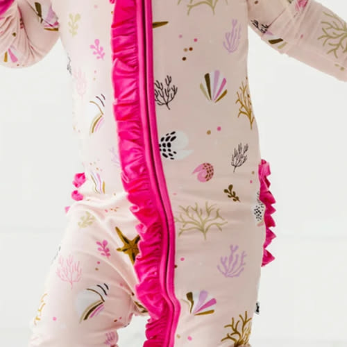 That's What Sea Said Convertible Footies with Ruffle