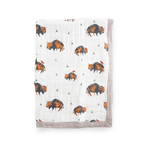 Cotton Muslin Baby Quilt - Bison