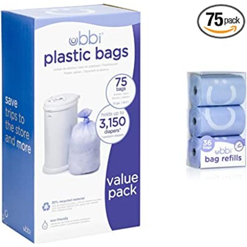 Ubbi Diaper Pail Bags and Refills Value Pack