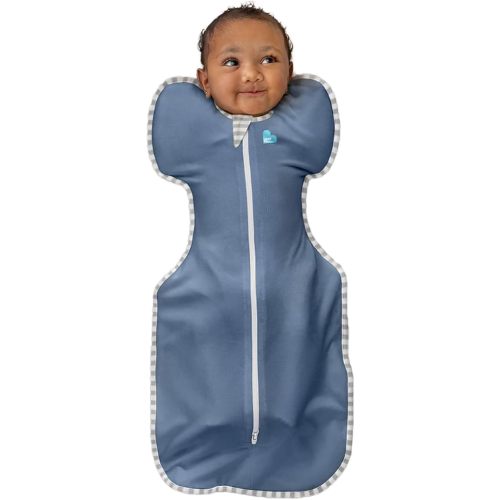 Love to Dream Swaddle UP, Baby Sleep Sack, Self-Soothing Swaddles for Newborns, Get Longer Sleep, Secure Fit Helps Calm Startle Reflex, New Born Essentials for Baby, 1.0 TOG, Medium 13-19 lbs, Denim
