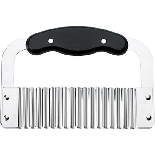 HIC Kitchen Crinkle-Cut Wave Slicer French Fry Vegetable Cutter, Stainless Steel Blade