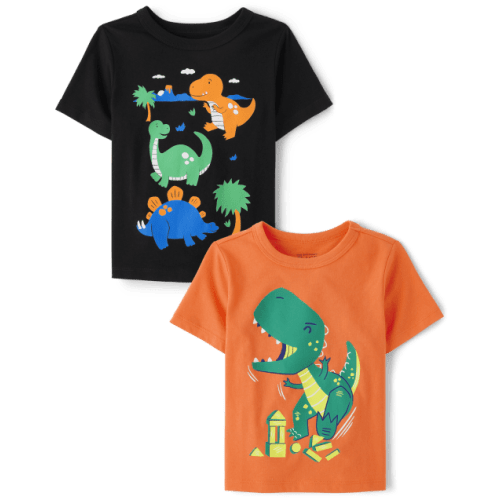 Baby And Toddler Boys Dino Graphic Tee 2-Pack - Multi clr