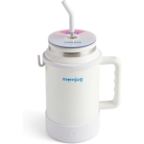 Hydration Water Bottle for Moms 50oz (With Indicator, White)