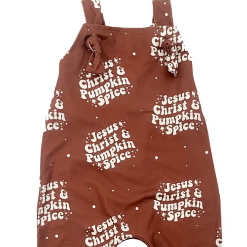 Jesus Christ & Pumpkin Spice Knotted Overalls – OUR HOUSE ABOVE