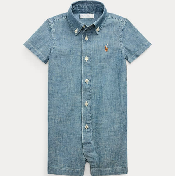 Indigo Cotton Chambray Shortall