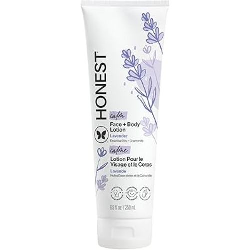 The Honest Company Hydrating Face Body Lotion, Fast Absorbing, Naturally Derived, Hypoallergenic, Lavender Calm, 8.5 fl oz